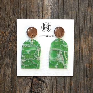 Jade window | Wood & Marble | Statement earrings