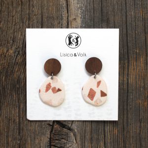 Pebble | Wood & Terazzo | Statement earrings